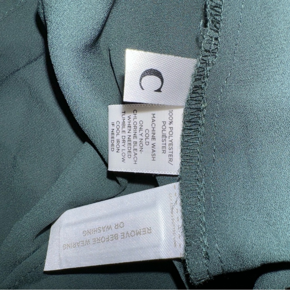 LOFT Dark Green Long Sleeve Button-down Shirt, Size S - Picture 3 of 5